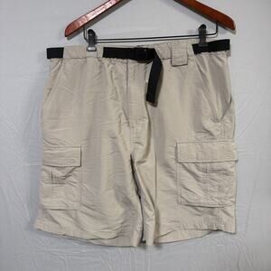 The North Face Cargo Shorts Mens XL Beige Hiking Belted Outdoor Utility
